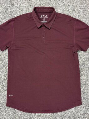Bylt Drop Cut Lux Polo Maroon, Size XL